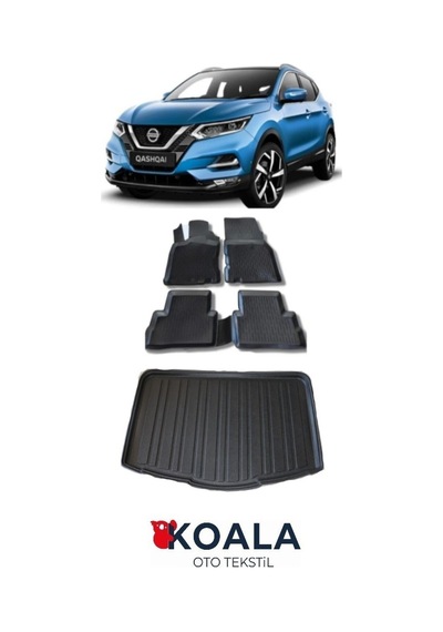 Nissan Qashqai Visia 3d Havuzlu Paspas 2014-2021 Bagaj Havuzu 3d Ikili Set