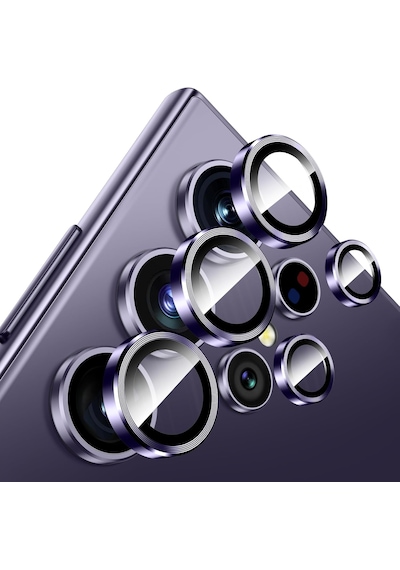 Samsung Galaxy Uyumlu S24 Ultra Kamera Lens Koruyucu Mor