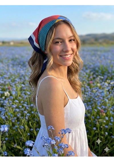 Trend Dokunuş Kadın 50-50 Saten Dört Farklı Renkte Kombinleyeceğiniz Fular Bandana Çok Renkli