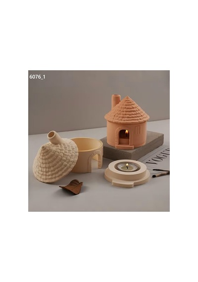 Yy6076 Kulübe Ev Tealight Mumluk Silikon Kalıp