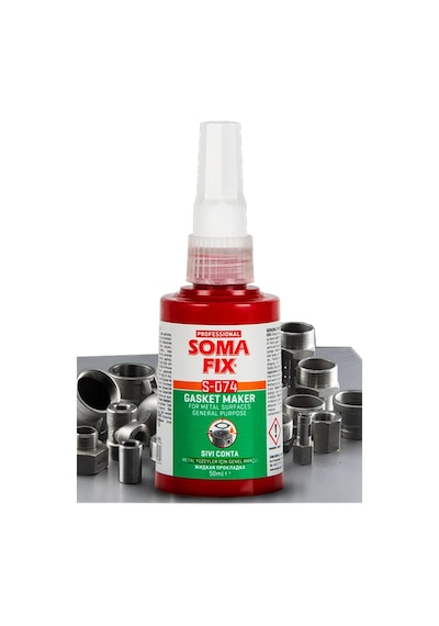 Somafix 50 Ml Akordiyon Sıvı Conta Anaerobic Yapıştırıcı Portakal Sıvı Conta
