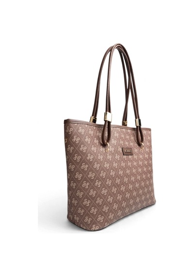 Silver & Polo Silver Polo Kahve - Kahve Monogram Kadın Omuz Çantası Sp1282 Kahverengi