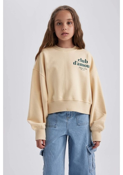 Defacto Kız Çocuk Oversize Geniş Kalıp Baskılı Sweatshirt A6158a823aubg378 Bej Defacto Kız Çocuk Oversize Geniş Kalıp Baskılı Sweatshirt A6158a823aubg378 Bej