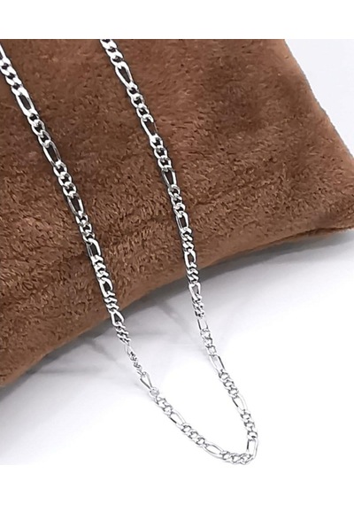 Omar Silver Unisex Ince Figaro 2,2 Mm 925 Ayar Rodyumlu Gümüş Kol