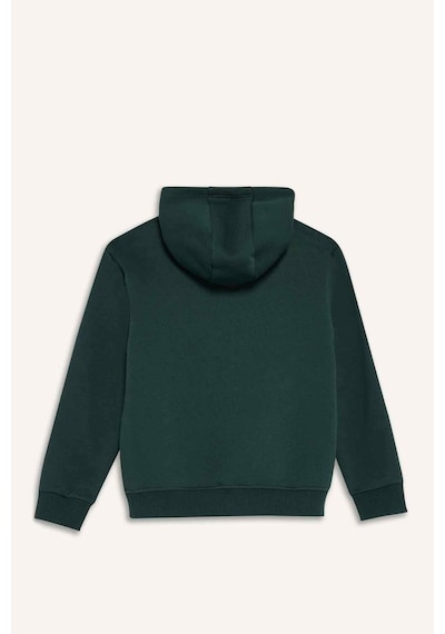 Defacto Kapüşonlu Baskılı İçi Yumuşak Tüylü Sweatshirt Erkek Çocuk E9596A825AU Yeşil