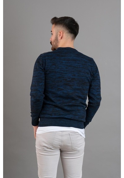 Dorss Slimfit Desenli Sıfır Yaka Erkek Triko Kazak