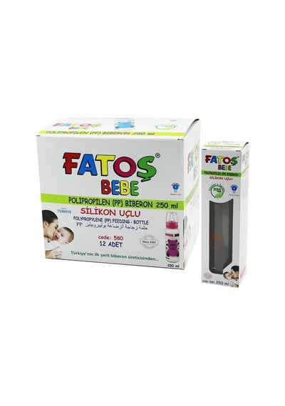 Fatoş Bebe Code-580 Polipropilen Plastik Klasik Biberon 250ml- 12'li Paket