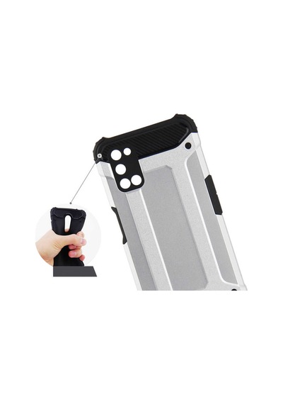Noktaks - Oppo Uyumlu Oppo A92 - Kılıf Çift Katman Zırh Tank Crash Military Kapak - Rose Gold