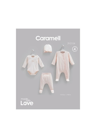 Caramell Yeni Sezon Kız Bebek 4 Lü Hastane Çıkışı Fashion Girl 2534 Somon SOMON