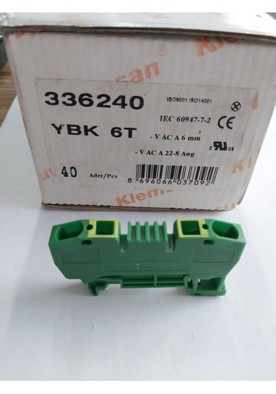 Klemsan 6mm2, Yay bağlantılı, iki iletkenli topraklama klemensi,