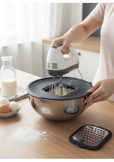 Gökdil 24 Cm Çelik Karıştırma Kabı Kapaklı & Rende Aparatlı Gri