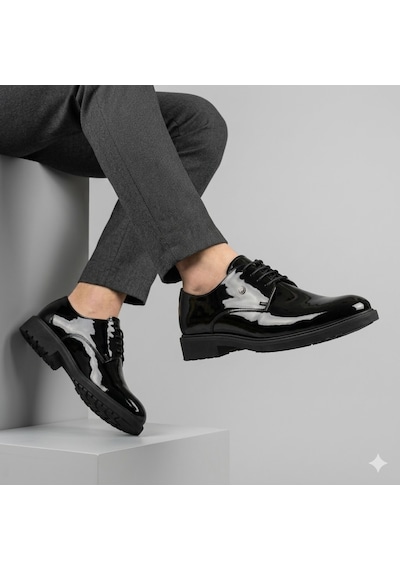 Pierre Cardin Pier Cardin 702606 İçi Deri Kalsik Erkek Ayakkabı Rugan Siyah