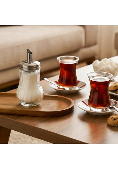 Porsima Dhz90131 Cam Akıtmalı Salla Dök Şekerlik - Toz Şekerlik - 200ml Şeffaf