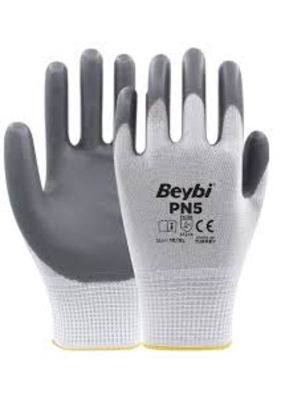 Beybi Pn5 Polyester Örme Nitril Eldiven 12 Adet