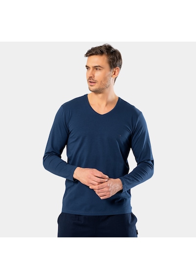 Cacharel Erkek V Yaka Uzun Kollu T-shirt 1334/indigo İndigo
