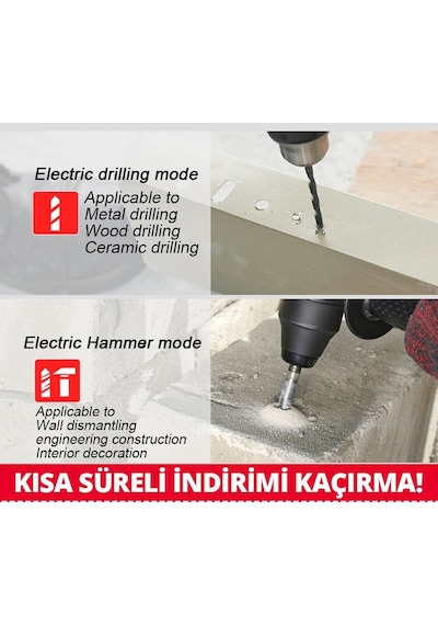 Prohummer Ph250 Profesyonel Elektrikli 13mm Darbeli Matkap Mavi