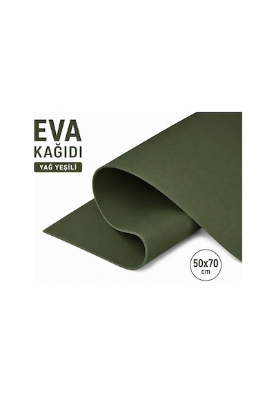 Eva Kağıt, Çiçek Yapım Eva, Dekoratif Süsleme Ve Elişi Kağıdı, 1.5 Mm - 50x70 Cm - Yağ Yeşili