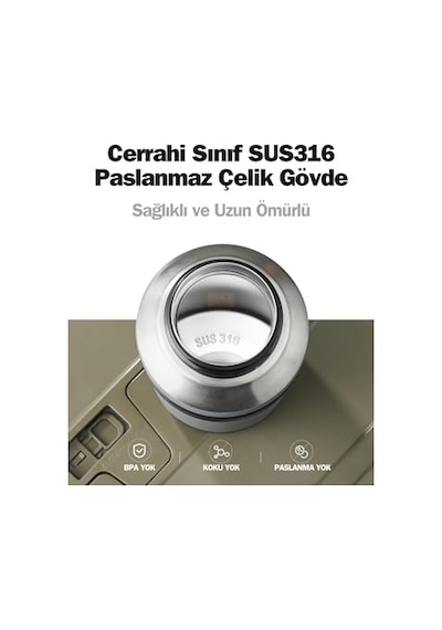 Tkk Mega Boy 1500ml Pipetli/pipetsiz Kullanım Askılı Paslanmaz Çelik Termos Matara Bej Genel