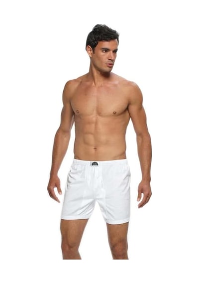 6 Adet Gümüş Erkek Pamuklu Ribana Arjantin Boxer Beyaz