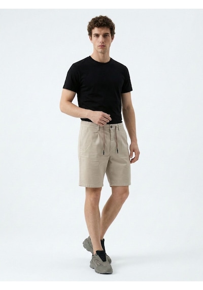 Regular Fit Erkek Şort Taş