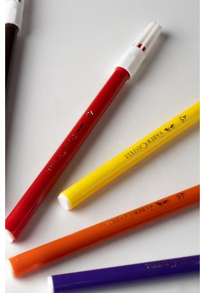 Faber-Castell Keçeli Kalem 20 Renk, Dayanıklı ve Parlak Renkler, Çocuklar İçin Güvenli, Su Bazlı Mürekkep