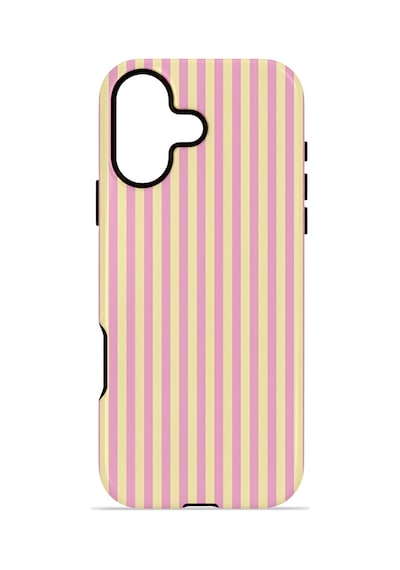 Apple iPhone Uyumlu 17 Vorian Çift Katmanlı Magsafe Kılıf Lemon Candy Pinstripe