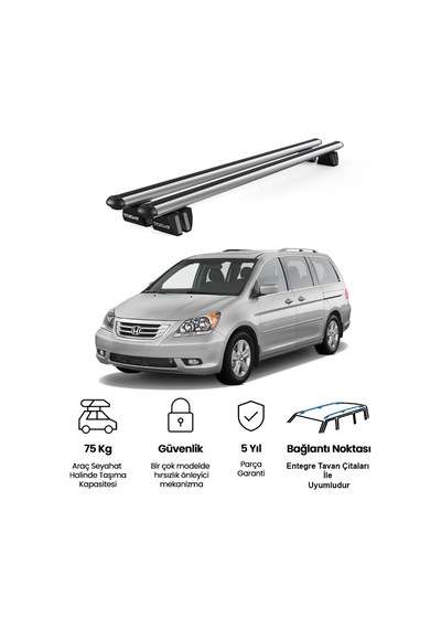 Pençe Honda Odyssey Ara Atkı 2003-2008 Uyumlu Gri Ara Atkı Port Bagaj Tavan Barı