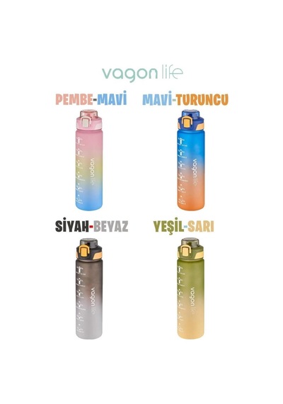 Vagonlife Motivasyon Su Matarası 1 L Mavi