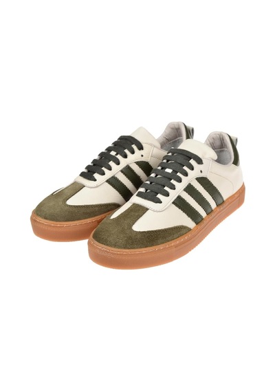 Floor Hakiki Deri Kadın Spor Ayakkabı Sneaker Mak-3020 Bej Haki Bej - Haki