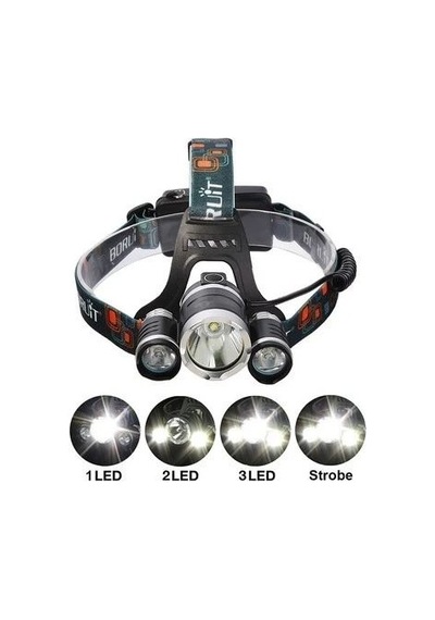 T6 Kafa Feneri 5000 Lumens 3xcree Xm-t6+2r5 Lamba Led Kamp Lambası Çok Renkli