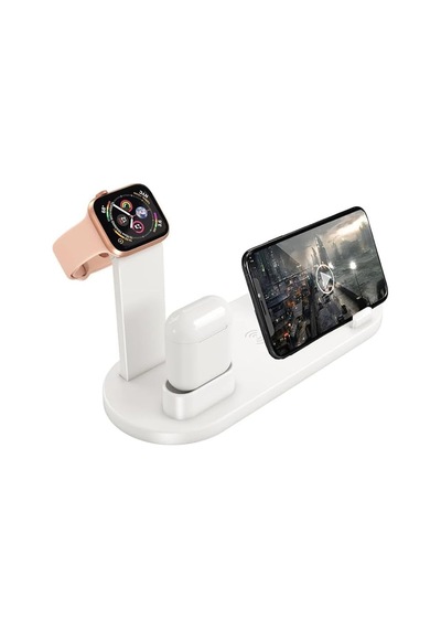 Kama 4'ü 1 Arada Kablosuz Hızlı Şarj İstasyonu: Apple iPhone Uyumlu 15-12 Pro Max, Apple Watch, Airpods Ve Android Telefonlar İ