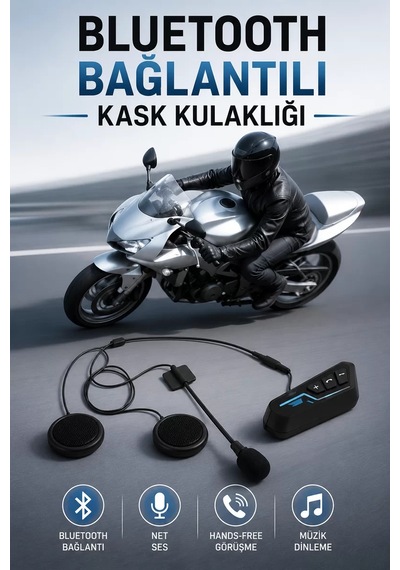 Hepsi Kask Kulaklığı Motosiklet Intercom Interkom Dinleme Konuşma Özellikli Su Geçirmez Najmaddin