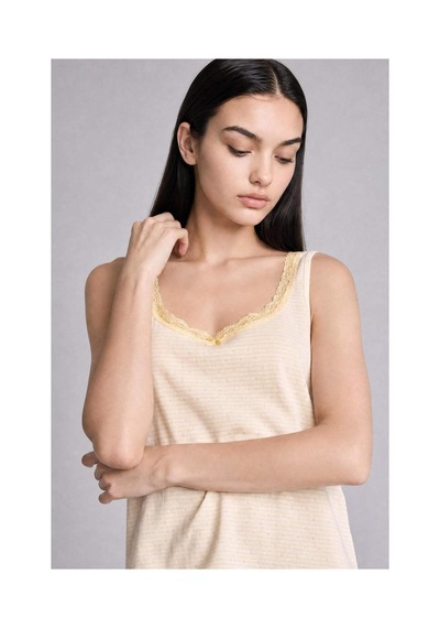 Defacto Regular Fıt Askılı Dantel Detaylı 2li Açık Sarı Pijama Takımı G9861ax26smyl83 Sarı-yl83 Defacto Regular Fıt Askılı Dantel Detaylı 2li Açık Sarı Pijama Takımı G9861ax26smyl83 Sarı-yl83