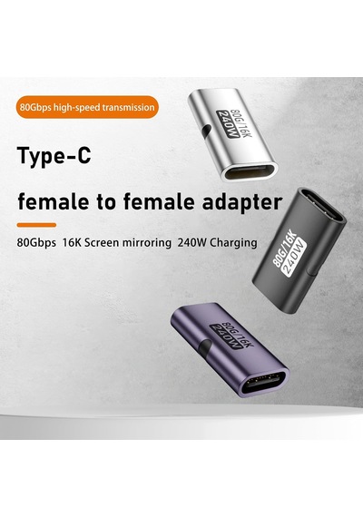 80gbps Usb-c Dişi - Dişi Adaptör, 240w Pd3.1 Hızlı Şarj, 16k 60hz Görüntü Aktarımı, Alüminyum Alaşımlı Tip-c Dişi Konnektör Uzatıcı - Siyah Otgff 80gbps Usb-c Dişi - Dişi Adaptör, 240w Pd3.1 Hızlı Şarj, 16k 60hz Görüntü Aktarımı, Alüminyum Alaşımlı Tip-c Dişi Konnektör Uzatıcı - Siyah Otgff