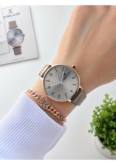 Daniel Klein Deri Kordonlu 2 Yıl Garantili 3 Atm Suya Dayanıklı Kadın Kol Saati+bileklik Bd.12810.2 Rose Gold