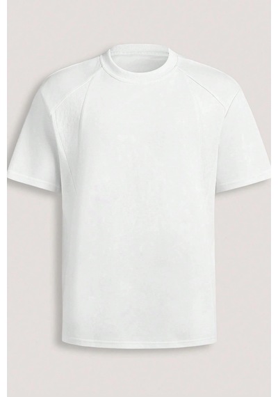 Genius Store Erkek Tişört Basic Bisiklet Yaka Tişört Rahat Kesim Dökümlü Günlük Spor Tshirt Beyaz
