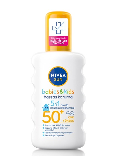 3 Adet Nivea Sun Çocuk Güneş Spreyi Hassas Koruma Spf 50+ 200 Ml