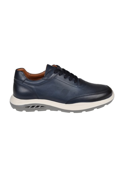 Pullman Hakiki Deri Erkek Spor Ayakkabı Sneaker Mod-5825 Lacivert