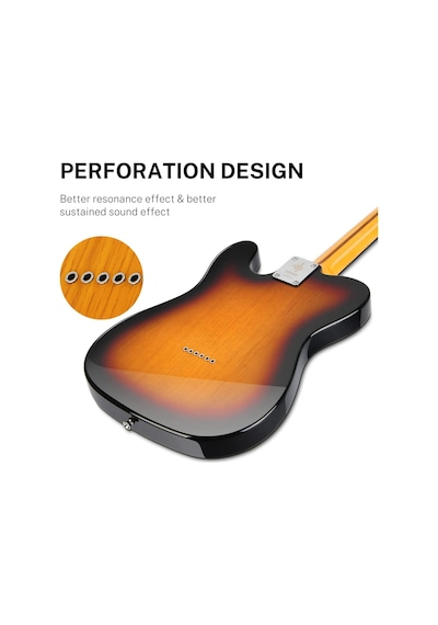 Donner DJC-1000S TL Thinline F Hole Elektro Gitar Paketi (Sunburs