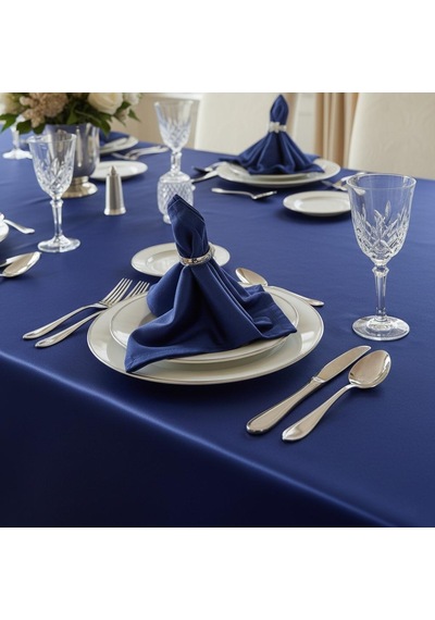 Fınezaa1602 - 8690000083442 - Kristal Monoray Kumaş İndigo Sofra Takımı 8 Kişilik 160x220 Cm 17prç. - 1602 Çok Renkli