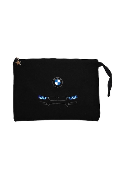 BMW M4 Series Logo Siyah Clutch Astarlı Cüzdan / El Çantası Siyah