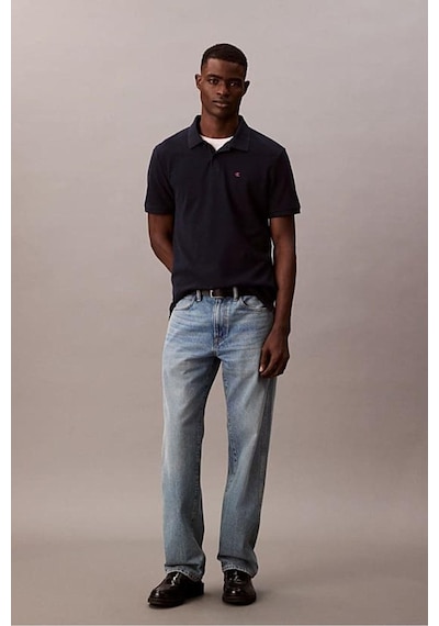 Calvin Klein Erkek Polo Yaka Pike T-shirt - Lacivert-8757 Dark Sapphire