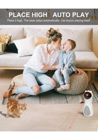 Omniax Otomatik İnteraktif Kedi Oyuncağı - Hareket Sensörlü, Şarjlı, Led Işıklı