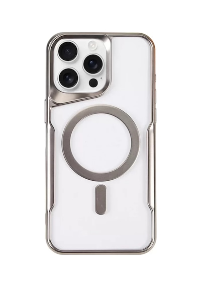 Newface Apple İphone 15 Pro Kılıf Boyi Magsafe Silikon Kapak - Gümüş