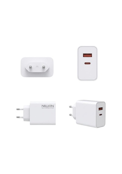 Nillkin Nl-30w 30w Typec Usb Çift Portlu Hızlı Şarj Cihazı Beyaz