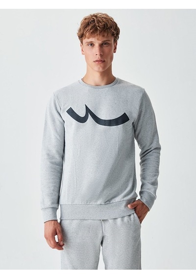 Ltb Ltb Logolu Bisiklet Yaka Gri Sweatshırt (540129787)