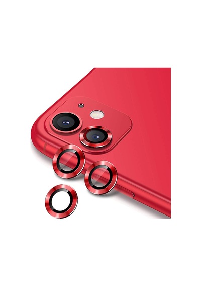 Nettech Apple Uyumlu iPhone 12 Pro Max Damla Model 3in Kamera Cam Koruyucu - Kırmızı