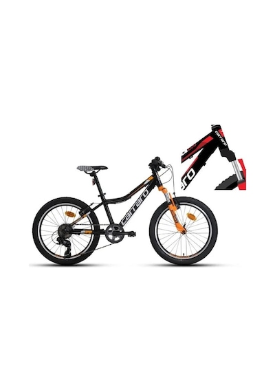 Carraro Speed 200 Erkek Çocuk Bisikleti 300h V 20 Jant 7 Vites Siyah Kırmızı Beyaz Çok Renkli