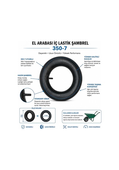 El Arabası İç Lastik Şambrel 3.50-7