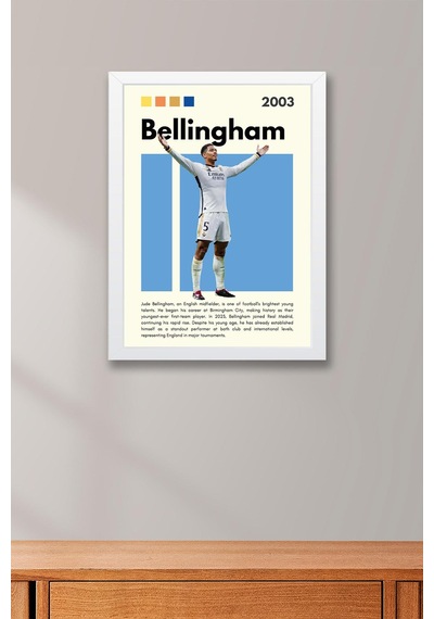 Jude Bellingham Çerçeveli Tablo - Dekoratif Çerçeveli Futbolcu Poster Tablo